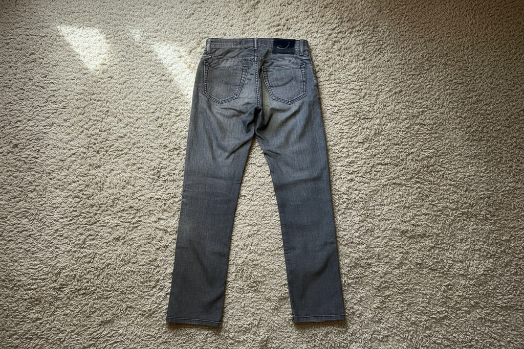 Jacob Cohen Jeans - Bakside med teppebakgrunn